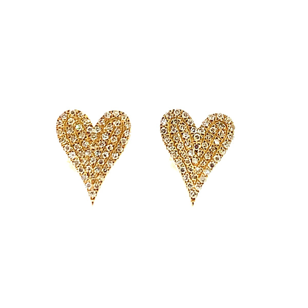 The Pave Heart Studs-70% OFF!