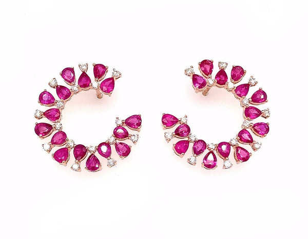 The Ruby Crescent Earrings