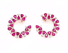 The Ruby Crescent Earrings