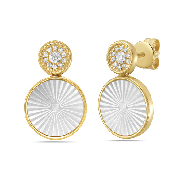 Sunburst Pearl and Diamond Earrings