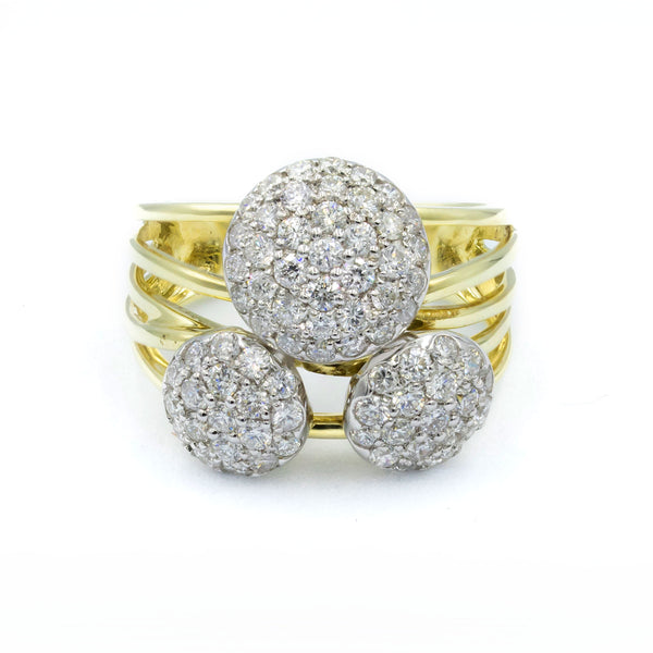 Diamond Trio Cluster Ring