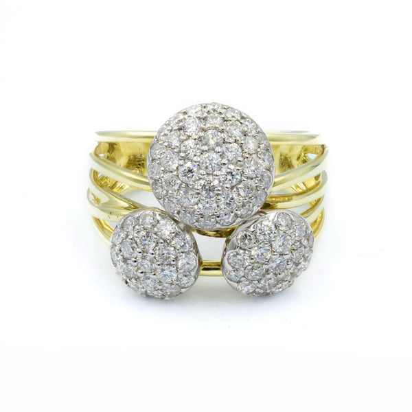 Diamond Trio Cluster Ring