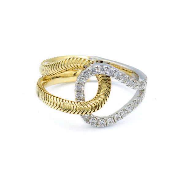 Golden Link Diamond Ring