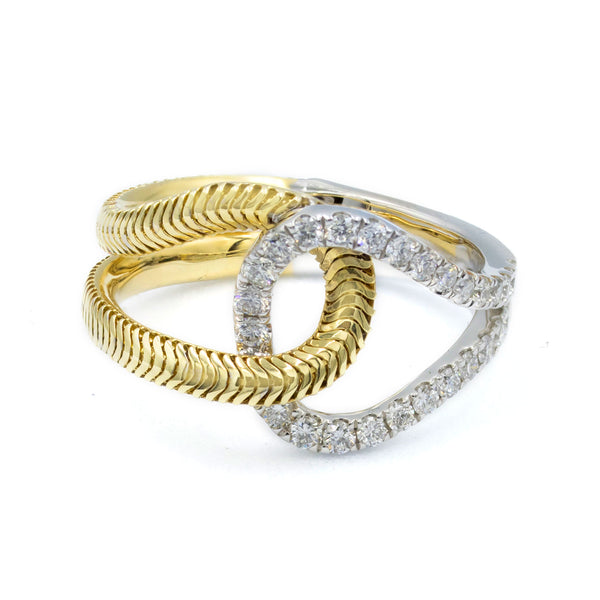 Golden Link Diamond Ring