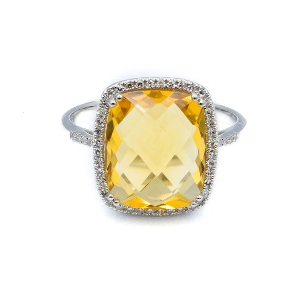 The Citrine Halo Ring