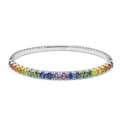 The Large Rainbow Sapphire Flex Bangle