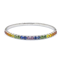 The Large Rainbow Sapphire Flex Bangle
