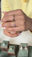 Rainbow Sapphire Eternity Band