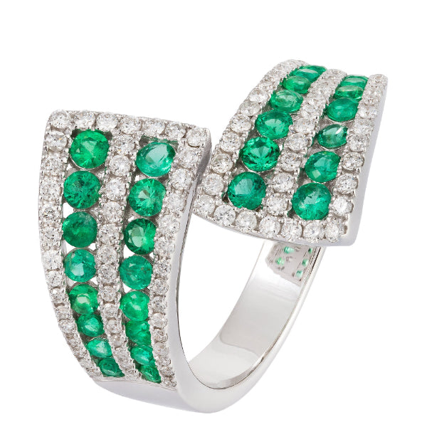 Criss Cross Emeralds and Diamonds