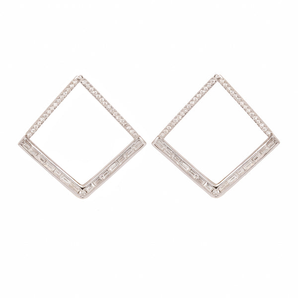 Contemporary Diamond Hoops- 30%OFF!