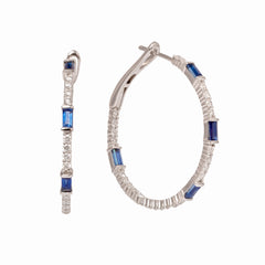 Sapphire and Diamond Hoops-50% OFF