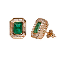 The Emerald Baguette Studs- 50% OFF!