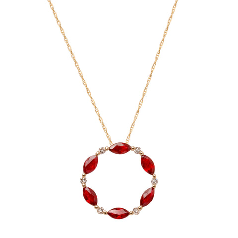Circle Ruby Necklace- 50% OFF!