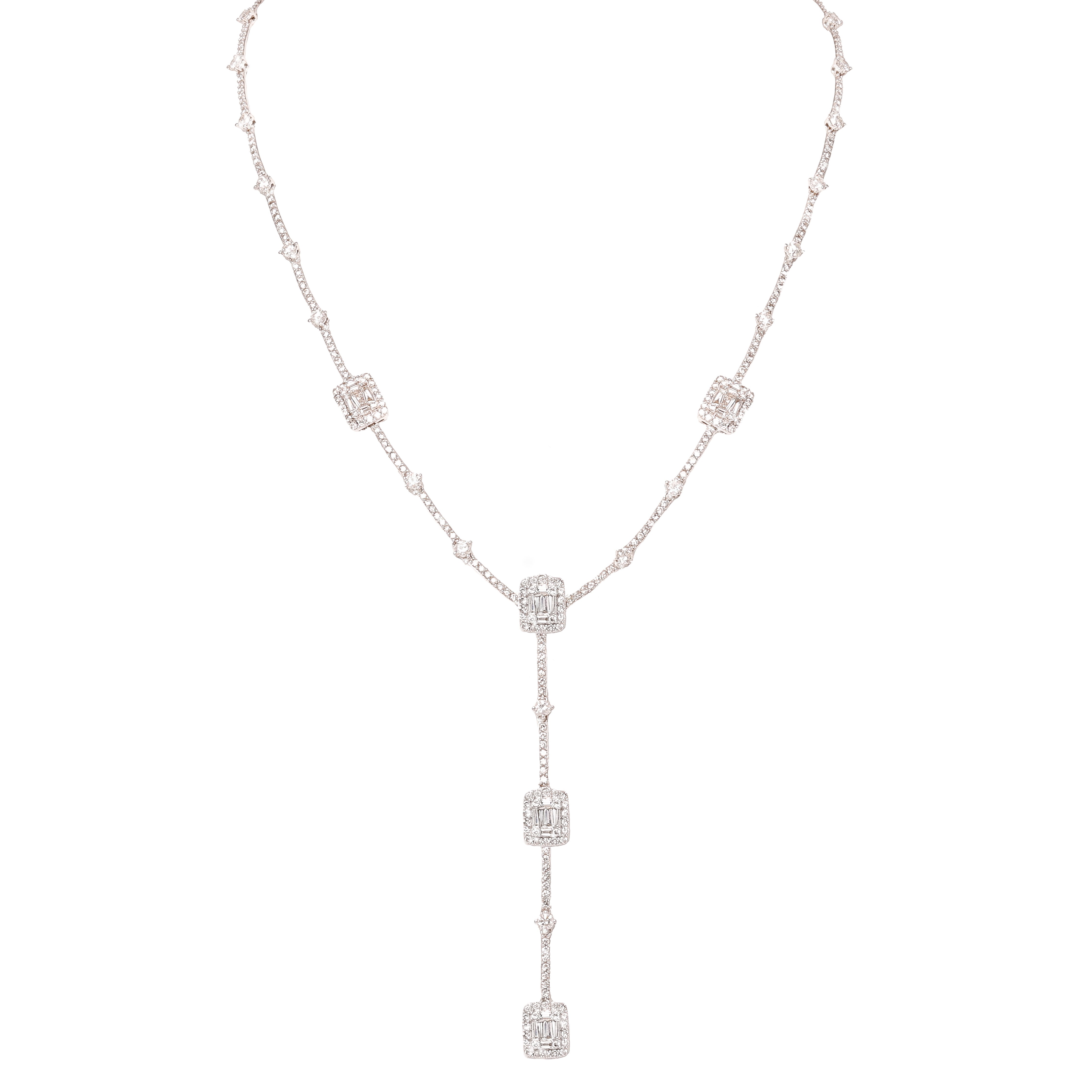 Emerald-Cut Diamond Lariat Necklace- 50% OFF!