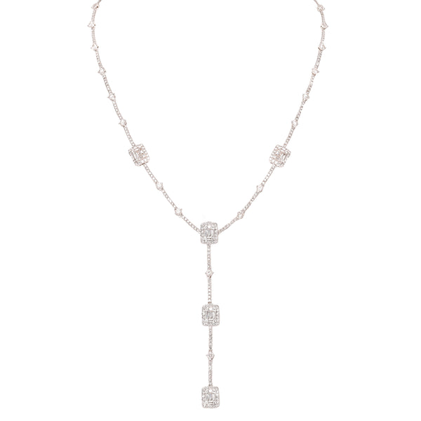Emerald-Cut Diamond Lariat Necklace- 50% OFF!