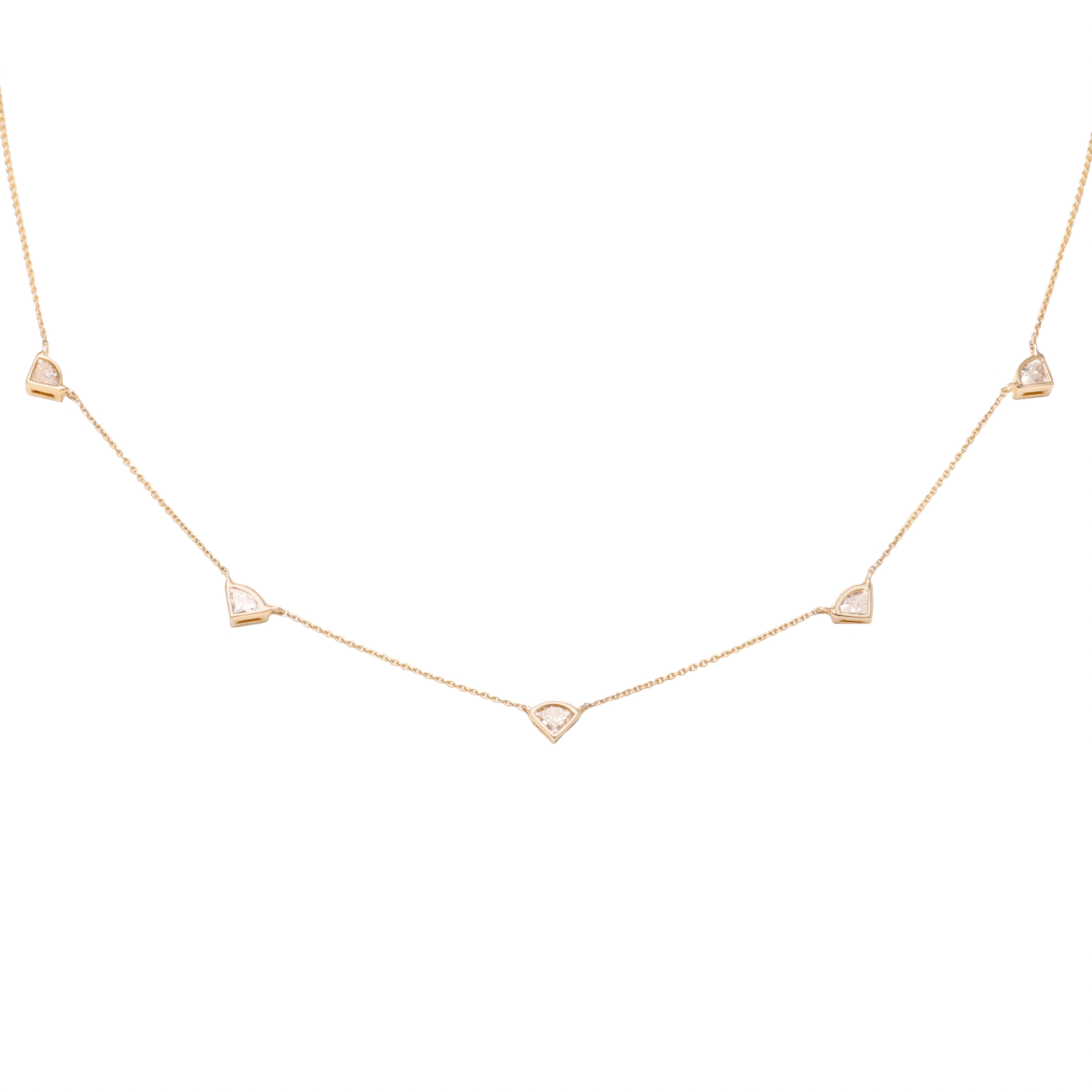 Kite Shaped Rose Cut Diamond Necklace