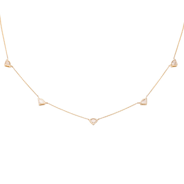 Kite Shaped Rose Cut Diamond Necklace