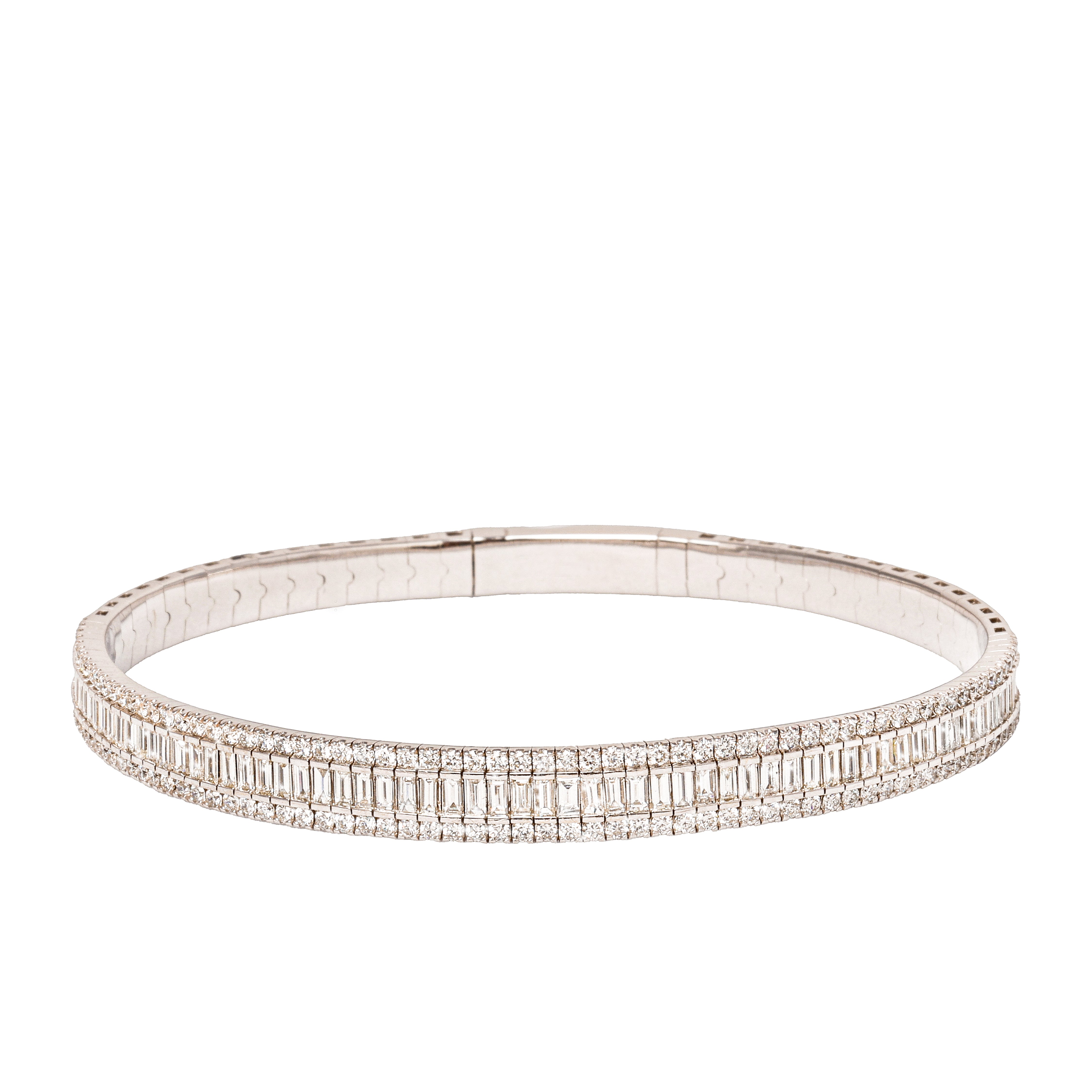 Baguette & Pavé Diamond Bangle