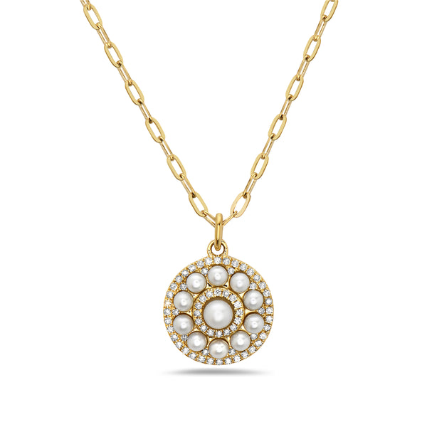 Pearl and Diamond Amulet Necklace-40% OFF!