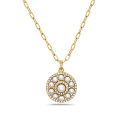 Pearl and Diamond Amulet Necklace-40% OFF!