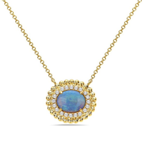 Celeste Opal & Diamond Necklace