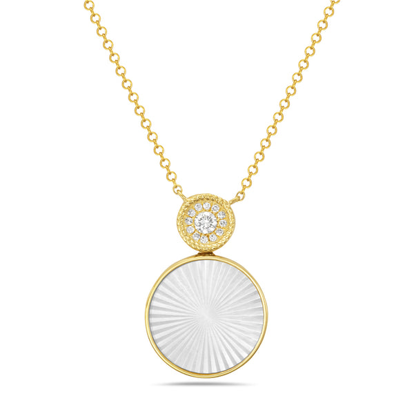 Sunburst Pearl and Diamond Necklace