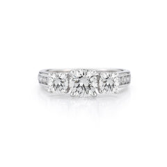 The Maharani Round Trilogy Engagement Ring with Diamonds