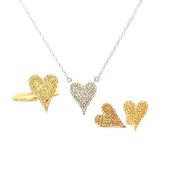 The Pave Heart Studs