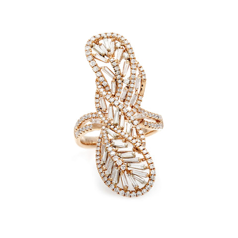 Paisley Diamond Baguettes Ring-60% OFF!