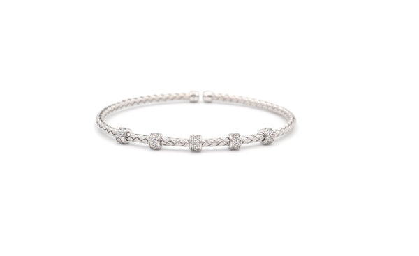 Narrow 5 Bar Mesh Silver Bangle