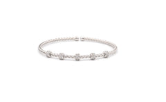 Narrow 5 Bar Mesh Silver Bangle