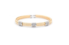 3 Bar Mesh Silver Bangle