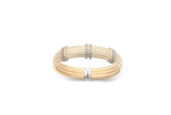 Wide Double Bar Mesh Silver Bangle