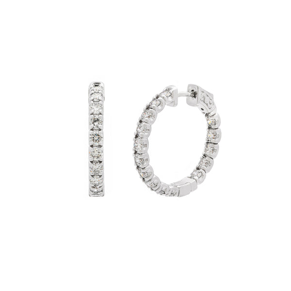 Round Brilliant Cut Diamond Hoops—40% OFF!