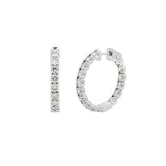 Round Brilliant Cut Diamond Hoops—40% OFF!