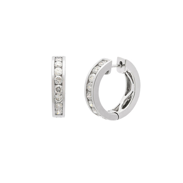 Channel Set Diamond Hoops- 50% OFF!