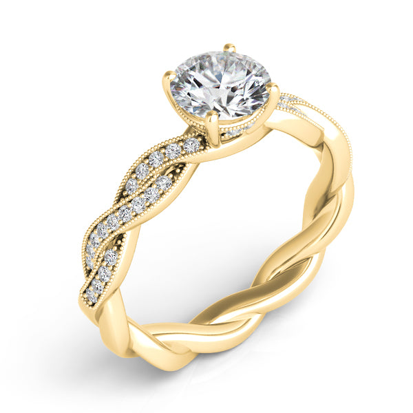 Yellow Gold Rope Engagement Ring