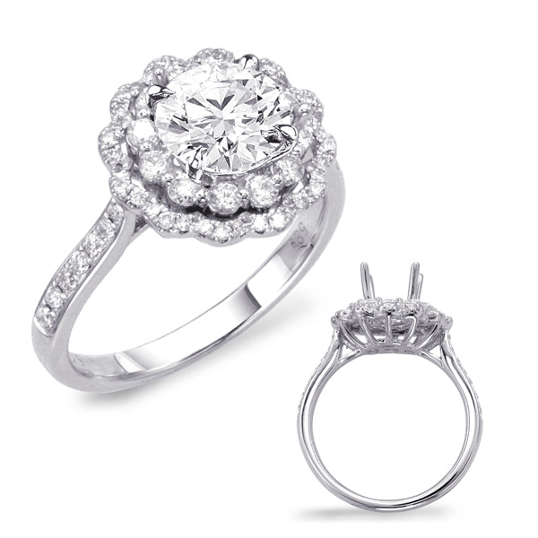 Vintage Fleur Double Halo Engagement Ring