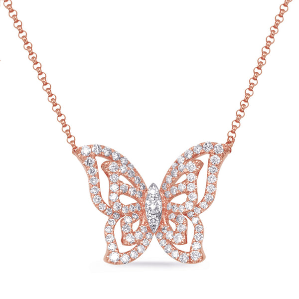 The Pink Butterfly Necklace--ON SALE 50% OFF!