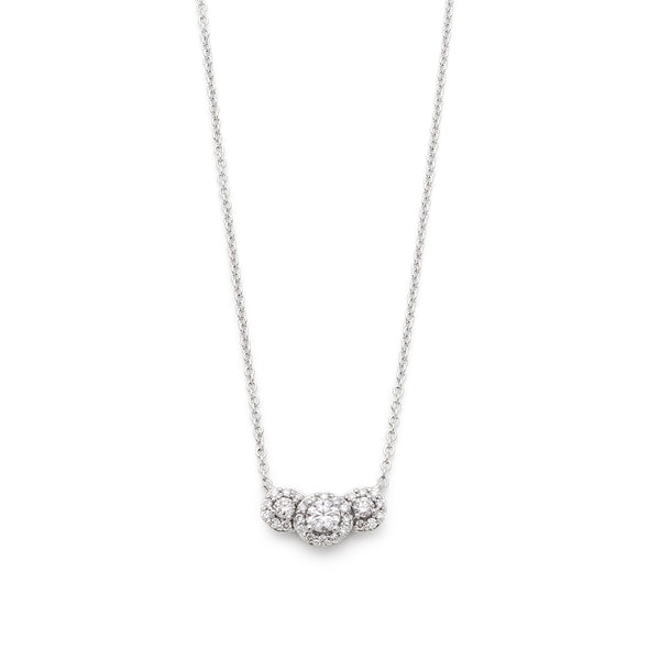 3 Stone Halo Necklace- 60% OFF!