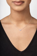 3 Stone Halo Necklace- 60% OFF!